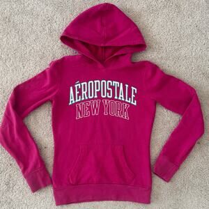 Aeropostale New York Pink sweatshirt Hoodie Glitter Logo XS Casual Lounge